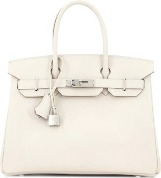 Herm&egrave;s Birkin Handbag Light Epsom with Palladium Hardware 30 tote bag - Beige