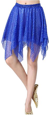 Generic Latin Dance Skirt with Irregular Sequins for Women Belly Performance Costume White Tutu Dress Girls Pencil Tulle Christmas Dresses for UK