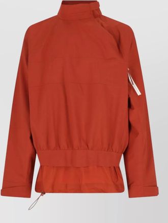 Lacoste long sleeve high collar coat adjustable hem