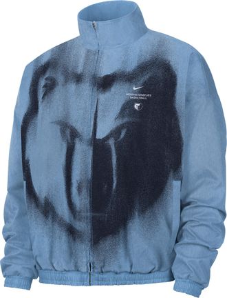 Nike Mens Memphis Grizzlies Standard Issue Basketball Woven Jacket in Blue | II6071-422