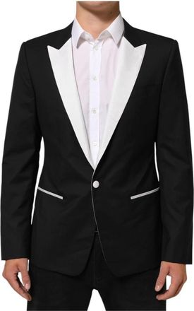 Dolce & Gabbana Martini 1 Button Suit Blazer - Heren - Business blazers - Zwart - L - Wol - Kostuums