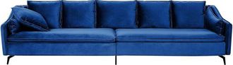 Beliani Sofa 4 Seater AURE Velvet Navy Blue