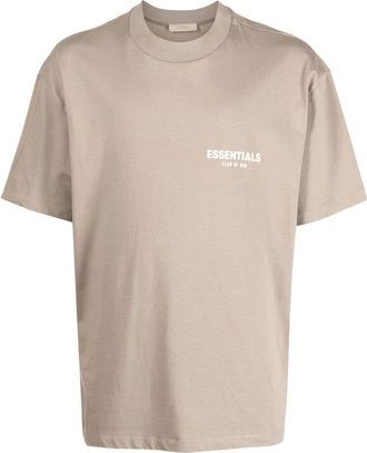 Fear of God logo-print short-sleeve T-shirt - men - Cotton - M - Neutrals