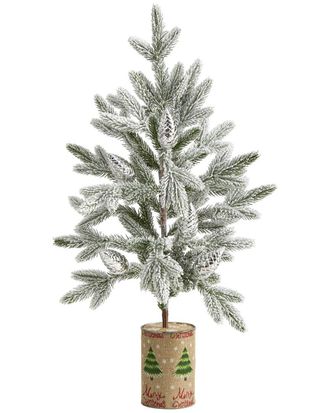 Nearly Natural 28In Flocked Christmas Artificial Tree