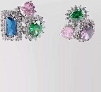 Maison Margiela square gemstone cluster stud earrings