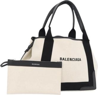 Balenciaga Pre-owned Tote Bags, female, White, Size: ONE SIZE Pre-owned Canvas Tote Bag