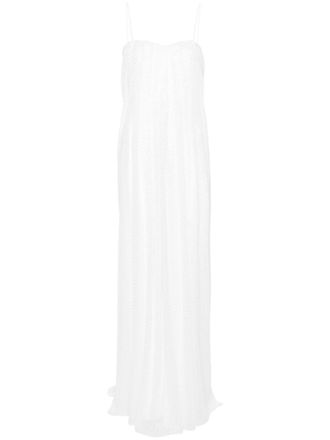 Nissa iridescent polka-dot gown - White