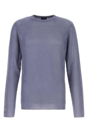 Giorgio Armani Air Force Blue Silk Blend Sweater