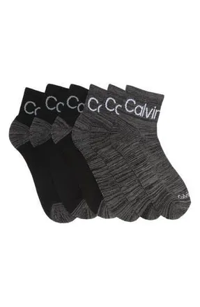 Calvin Klein Sport Cushion Sock - Pack of 6 in Black Assorted at Nordstrom Rack