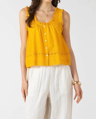 Dex Clothing Embroidered Lace Trim Tank In Sunflower