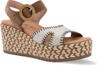 Naot Majorca Platform Sandal in Brown Cedar/Raffia at Nordstrom, Size 11Us