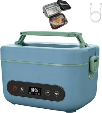 Generic Bo&icirc;te &Agrave; Lunch &Eacute;lectrique Sans Fil de 1 200 Ml, Chauffe-plats Portable &Agrave; Chauffage Rapide de 80 W, Contr&ocirc;le de la Temp&eacute;rature &Agrave; 8 Niveaux, Fonctionneme