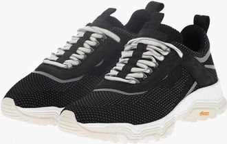 Woolrich Perforated Fabric Low-Top Sneakers RUNNER With Suede Detail size 37