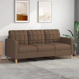 vidaXL Vidaxl - Furniture Limited - Sof&aacute; De 3 Plazas De Tela Marr&oacute;n 180 Cm