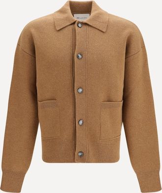Ami Wool shirt collar Cardigan unisex M