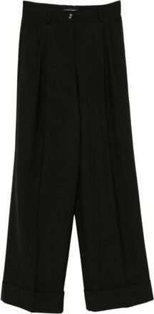 Dolce & Gabbana Wijde broek - Dames - Broeken - Zwart - Maat: M Zijde