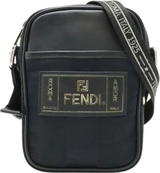 Fendi Pre-owned Pequin Pochette - Dames - Vintage Schoudertas - Zwart - ONE Size - Leer - Vintage