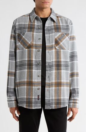 Weatherproof Vintage Heavyweight Flannel Plaid Shirt Jacket in Castor Grey at Nordstrom Rack, Size Xx-Large
