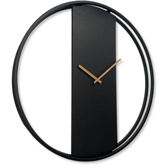 OEM Reloj Redondo Negro Loft Oval De Metal De 80 Cm