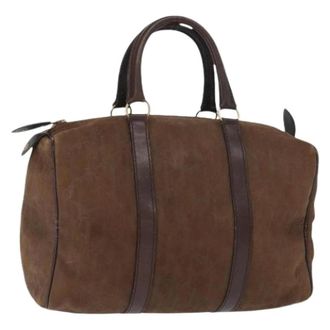 Dior Pre-owned Weekend Bags, female, Brown, Size: ONE SIZE Pre-owned Trotter Canvas Boston Bag