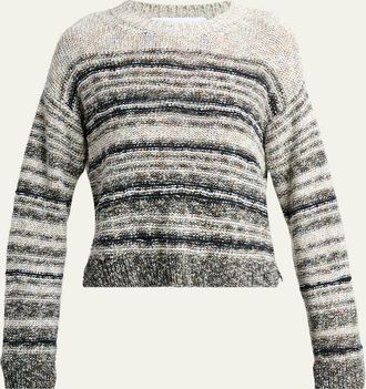 Proenza Schouler Ivara Textured Linen Knit Crewneck Sweater
