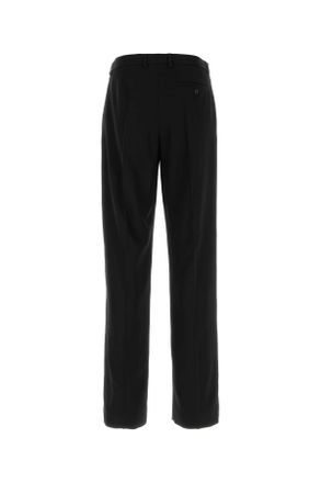 Balenciaga Mens Black Wool Pant Pantaloni