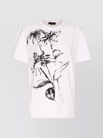 Liu Jo floral print top with strass and sequins