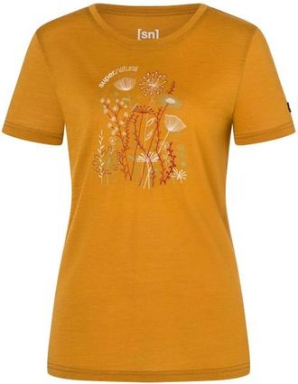 super.natural Rock Flowers Tee Merinoshirt f&uuml;r Damen | orange