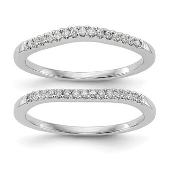 Diamond2Deal 14k White Gold Lab Grown Diamond Wedding Band Ring 1/5Ct Clarity- VS Color- D-E