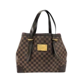 Louis Vuitton Pre-owned Tote Bags, female, Brown, Size: ONE SIZE Pre-owned Damier Hampstead Bag