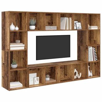Berkfield Home TV Cabinet 4 pcs Brown 37 x 37 x 142.5 cm Engineered wood