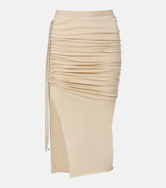 Rick Owens DRKSHDW Edfu cotton jersey midi skirt