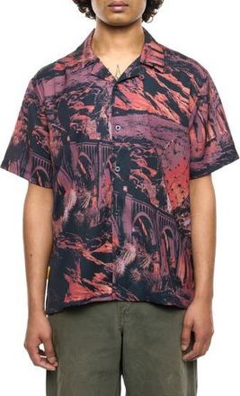 Round Two Photo Collage Camp Shirt in Multi at Nordstrom Rack, Size Medium