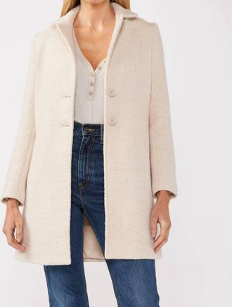 Lovestitch Serena Chevron Coat In Natural/sand