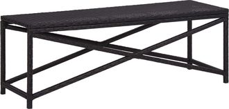 vidaXL Banco De Jard&iacute;n Rat&aacute;n Sint&eacute;tico Negro 120 Cm Vidaxl