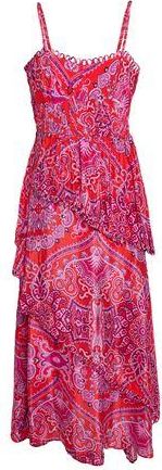 Farm Rio PAISLEY SCARF RED LOOPY CUPS MAXI DRESS