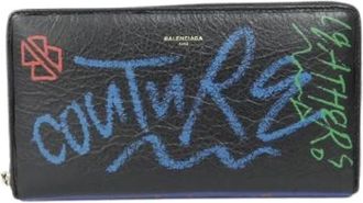Balenciaga Pre-owned Wallets, female, Black, Size: ONE SIZE Pre-owned Leather Wallet