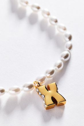 Anthropologie Pearl Initial Necklace