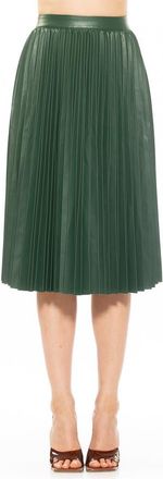 Alexia Admor Luca High Waist Pleated Faux Leather Skirt in Emerald at Nordstrom Rack, Size X-Small
