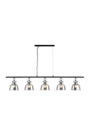 Netlighting Ava 5 Light Linear Bar Smoke Glass Bar Pendant Ceiling Light in Grey