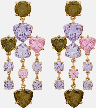 Self Portrait Pendientes largos con cristales