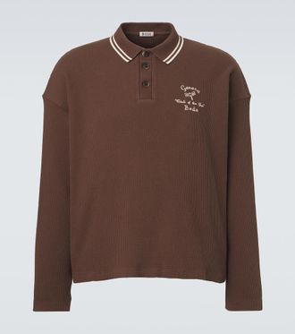 Bode Geneva waffle-knit cotton polo sweater