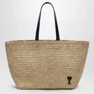 Ami Ami de Coeur tote bag in raffia