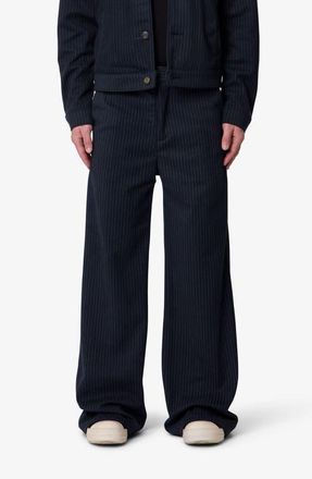 mnml Pinstripe Bootcut Pants in Black/white at Nordstrom, Size 34