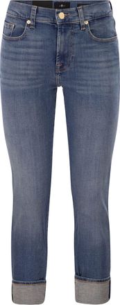 7 For All Mankind Relaxte skinny cropped slanke illusie stretchdenimjeans