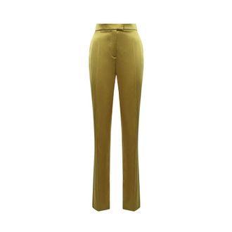 Valentino Garavani Straight Trousers, female, Green, Size: S Pantalone