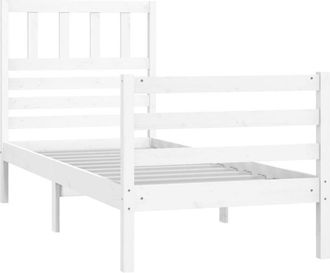 vidaXL Estructura De Cama Individual Madera Maciza Blanco 75x190 Cm Vidaxl