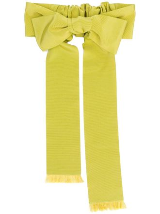 Red(v) bow elasticated belt - women - Polyester - L - Green
