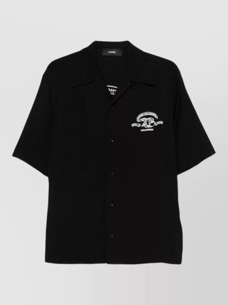 Amiri camp collar nylon blend silk shirt