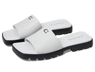 Coach Florence Sandal Womens Shoes Optic White : 5 B - Medium, Leather